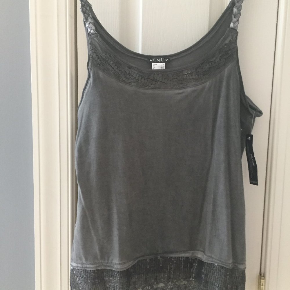 Grey Embellished Tank